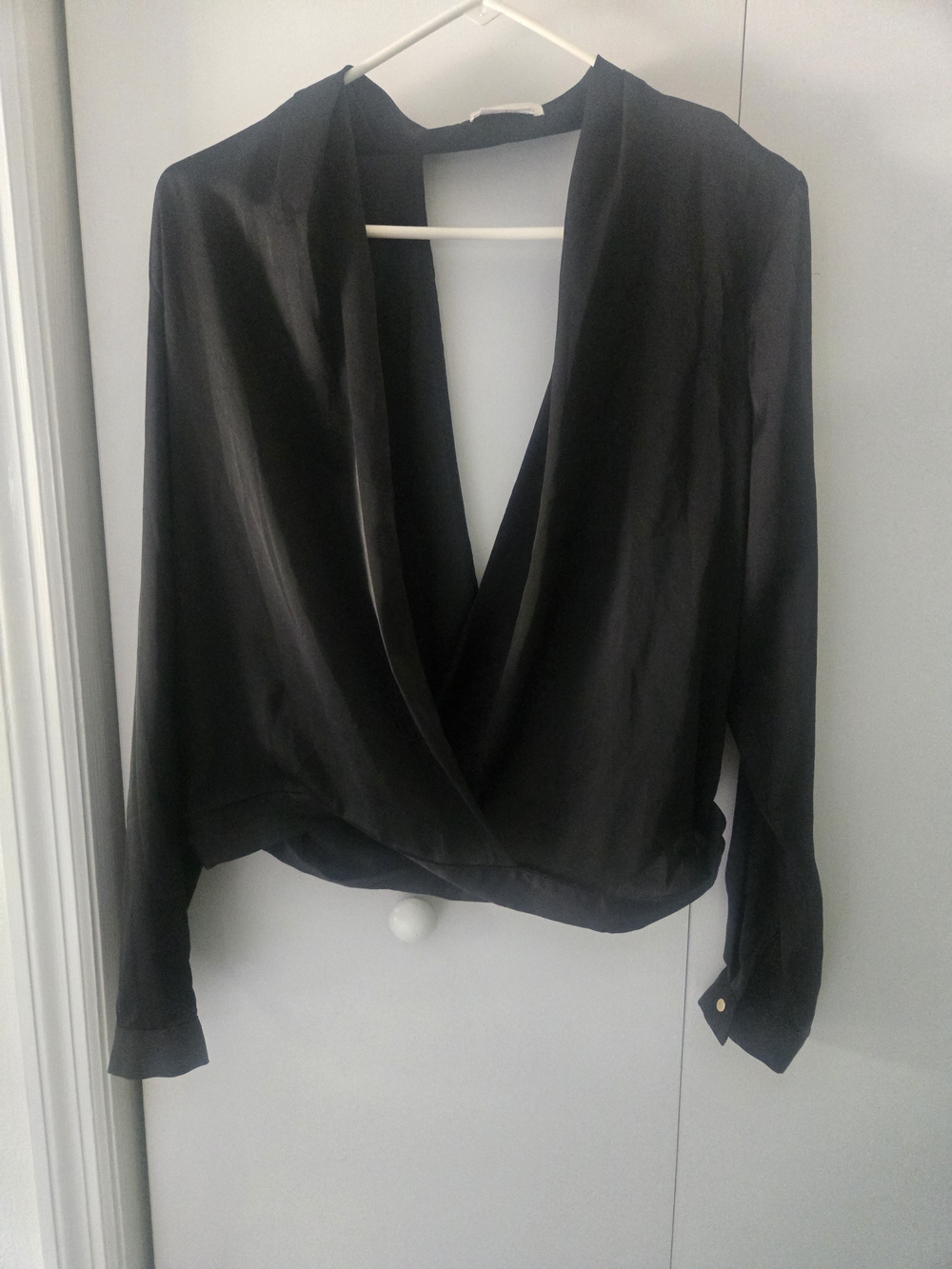 Lovers + Friends Black Plunge Wrap Blouse - Picture 11 of 13